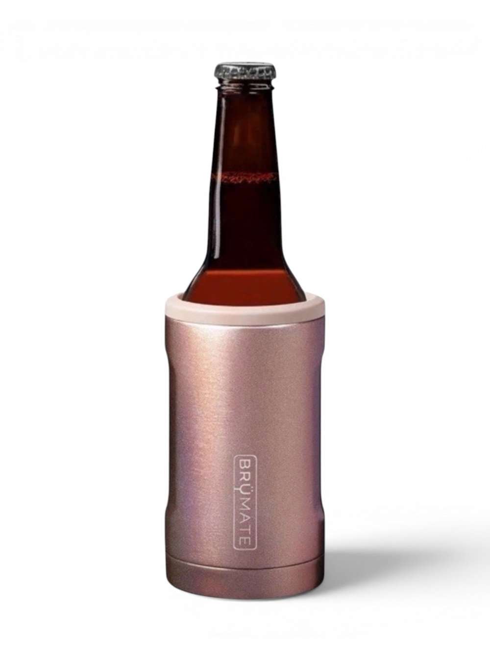 BrüMate Insulated Rose Gold Metallic Bottle Cooler